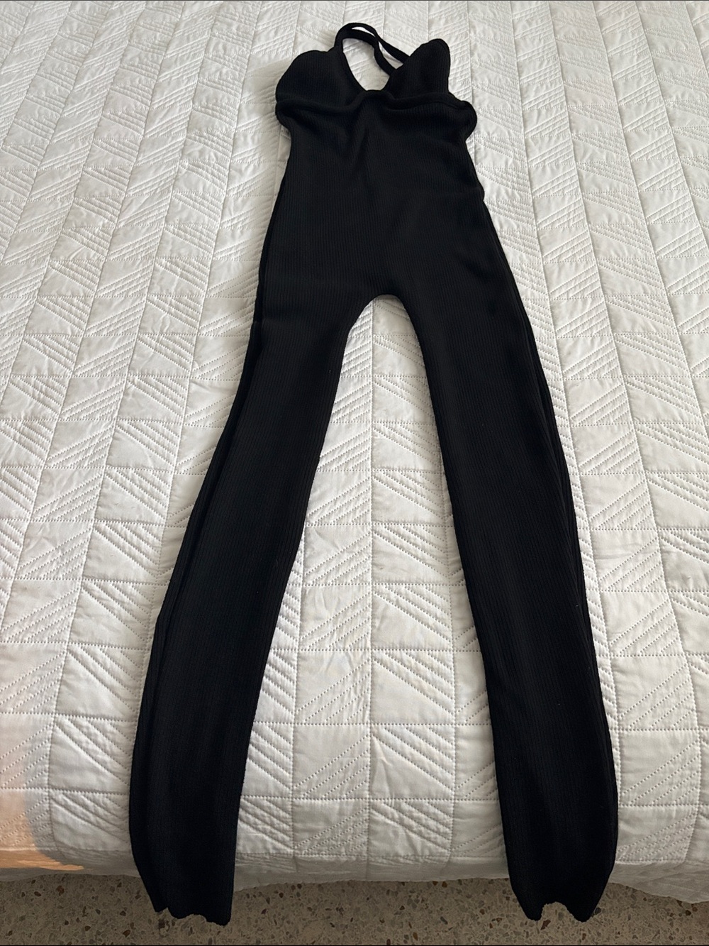 Black Ribbed Women's Jumpsuit